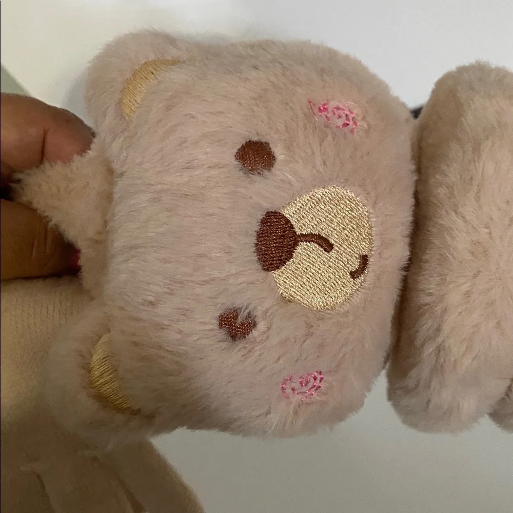 Kids Cream/Tan bear gloves and eat muffs set faux fur